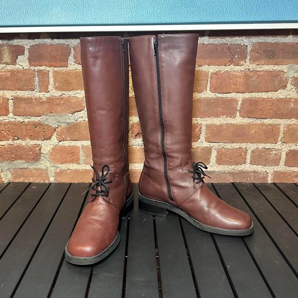 Vintage Lace-Up Red Tall Boot, Women's 8.5